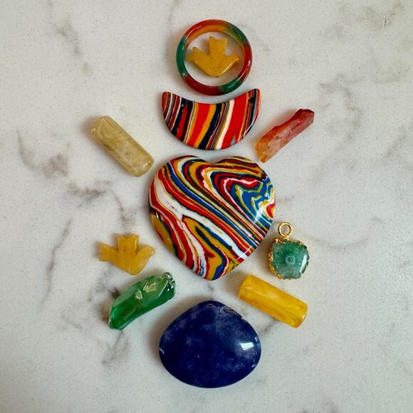 Crystal and Gemstone Pendant Lot - Picture 1 of 9